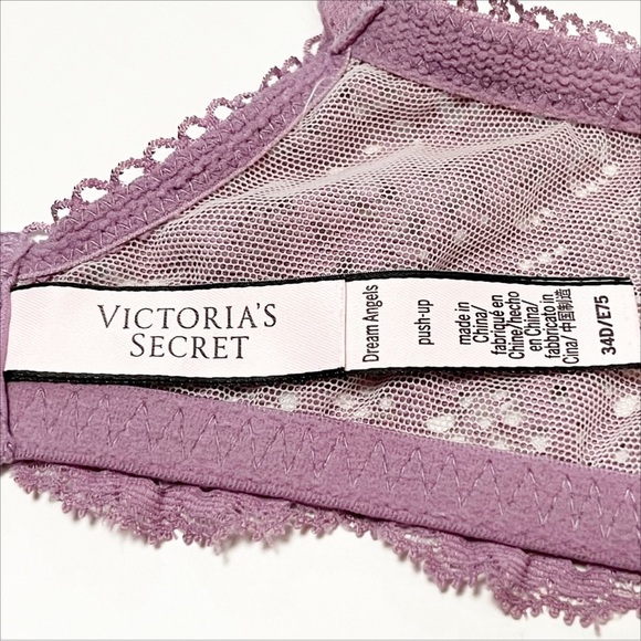 Victoria’s Secret Dream Angels Push-up Bra 34D underwire lavender purple lace - Picture 5 of 9